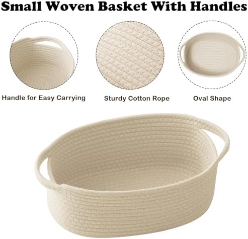 Cream Woven Rope Basket, Baby Gift Basket - Image 3