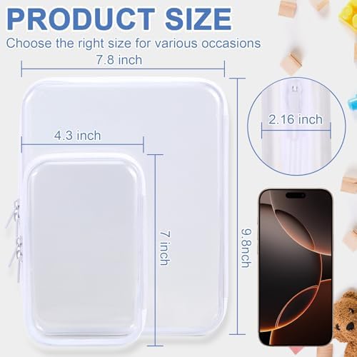 YOPCDJ Clear Hard Shell Zipper Case Clear Zipper Pouches, Travel Toiletry Bag & - Image 2