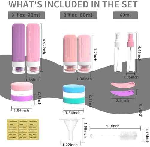 Vitog 16 Pack Travel Bottles for Toiletries, TSA Approved, Leak Proof Kit - Image 2