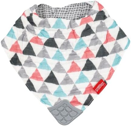 Nuby Reversible 100% Natural Cotton Muslin 3 Piece Teething Bib, Arrows/Red - Image 4