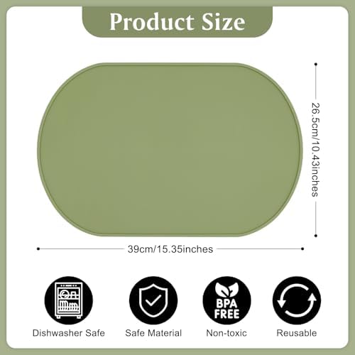 Silicone Placemat Set of 2, Heat Resistant Placemats - Image 2