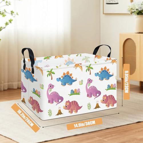 Rectangular Collapsible Cute Dinosaur Storage Basket Toy Organizer - Image 2