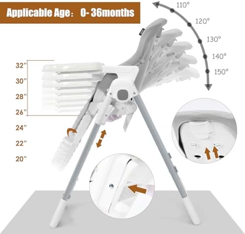 INFANS High Chair for Babies & Toddlers, Foldable Highchair - Image 3