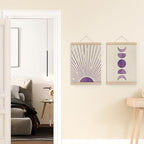 MAQIKA Purple Sun and Moon Wall Decor Poster Framed - Image 2