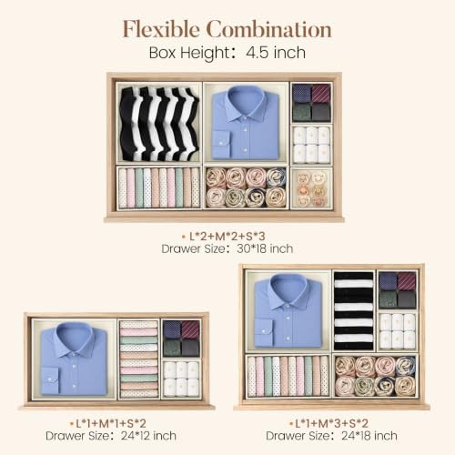 Drawer Organizer Storage for Clothes, 21 Pack - Image 7