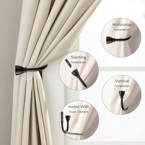 Farmhouse Curtain Holdbacks 2 Pack, Metal Curtain Side Holders - Image 4