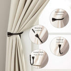 Farmhouse Curtain Holdbacks 2 Pack, Metal Curtain Side Holders - Image 4