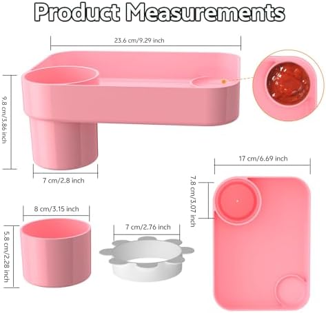 Pink Car Seat Tray for Toddlers, Kids Travel Snack Tray for Road Trips - Image 5