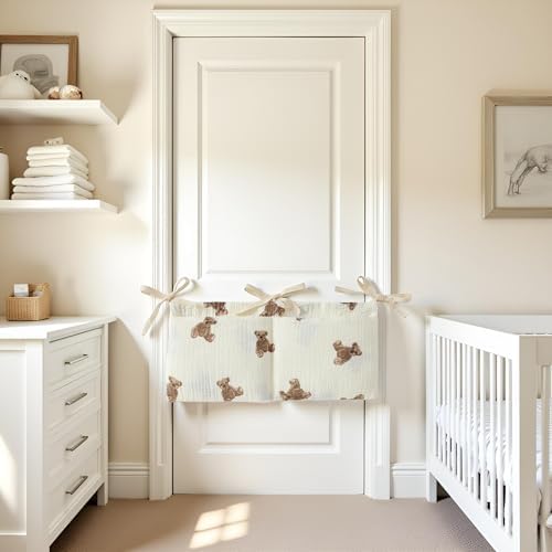 White Bedside Hanging Bags Milk Bottle Bib-Storage Crib Organizer Baby - Image 4