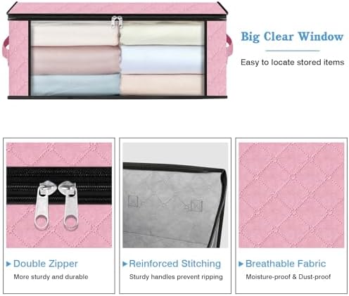 HomeHacks 4-Pack Clothes Organizer Storage Bags, 35L Storage Bins - Image 4