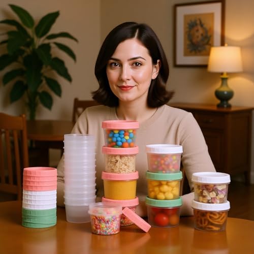 4oz Plastic Containers with Lids, Food Storage Containers Reusable Dishwasher - Image 4