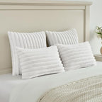 FUTEI Pack of 2 Faux Fur Throw Pillow Covers 24x24 Inch - Image 5