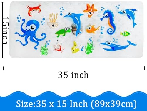 BEEHOMEE Kids Bath Mat for Tub, Non-Slip Toddler Bathtub Mat - Image 3