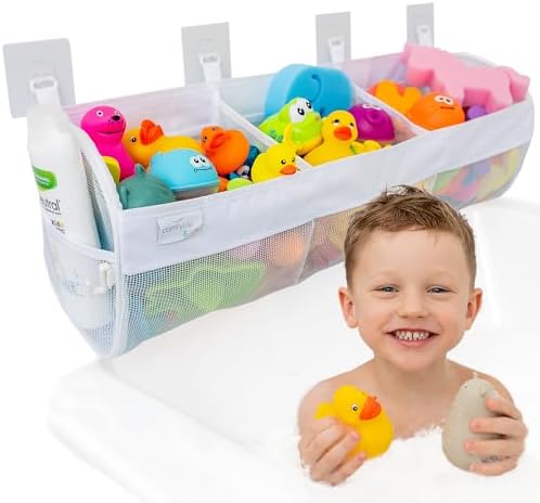 Comfylife Large Bath Toy Organizer – 3 Compartment Bath Toy Holder by CamfylifeBaby