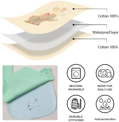 Maiwa 6 Pack Waterproof Cotton Baby Bibs - Image 5