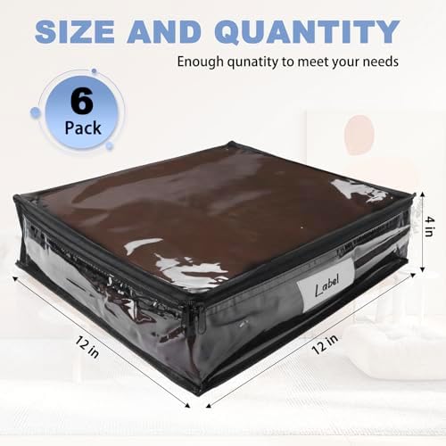 Clear Zippered Plastic Clothes Storage Bags, 6 Pack - Image 2