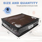 Clear Zippered Plastic Clothes Storage Bags, 6 Pack - Image 2