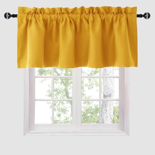 Hiasan Yellow Valance Curtains for Window 52 x 18 Inches 1 Panel by Hiasan