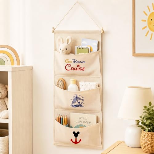 Practical Cruise 3-Pocket Hanging Wall Organizer, Cute Door Pocket Storage - Image 2