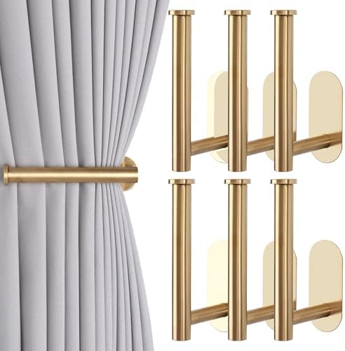 Groleca Adhesive Curtain Holdbacks No Drill Curtain Tiebacks, 6 Pack by GROLECA