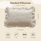 BuLuTu Muslin Cotton Kids Pillow Case Standard Size, Sheep Pattern - Image 2