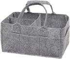 Sammy & Lou Collapsible Light Gray Felt Storage Caddy, Divided Design To Keep by TrendLab