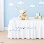 Cottington Lane White Crib Skirt Dust Ruffle 14" Drop, Fits 28" x 52" - Image 5
