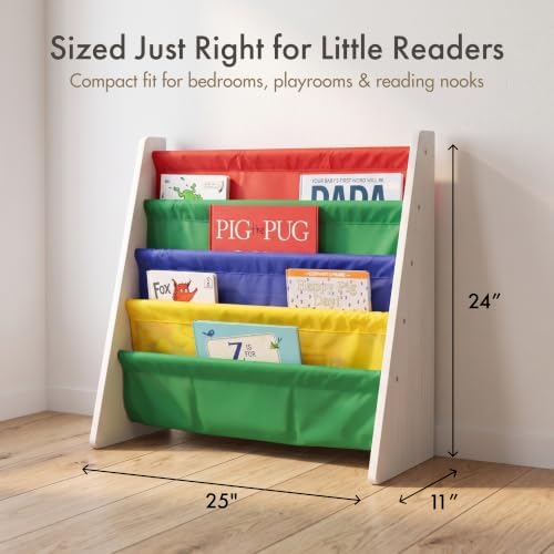 Humble Crew Kids Bookshelf, Montessori Front Facing Toddler Bookcase 4 Tier - Image 2