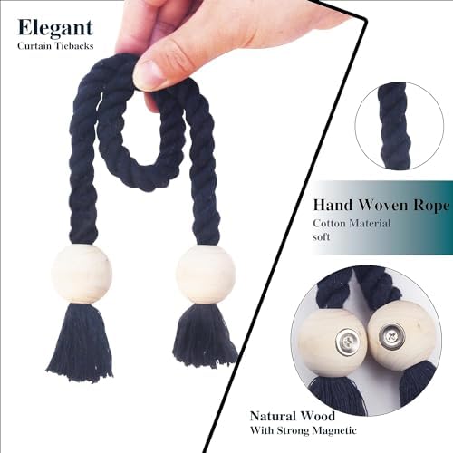 Magnetic Curtain Tiebacks Decorative Tie Back Drapes Holdbacks Nieffeiy - Image 2