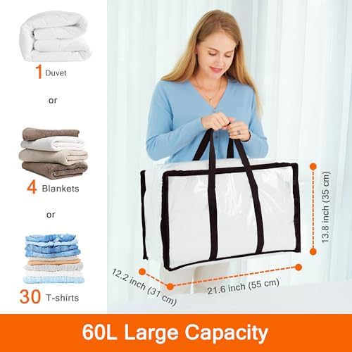 Vieshful 3 Pack Clear Clothes Storage Bags - Image 2