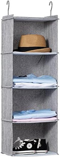 Hanging Closet Organizer 4-Shelf, Oxford Linen Wardrobe Storage by DonYeco
