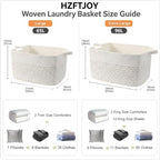 96L Woven Laundry Basket with Handles, Extra Blanket Basket - Image 2