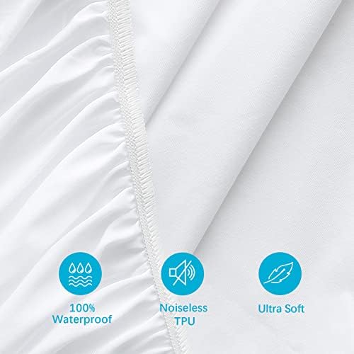 2 Pack Full Size Mattress Protector Waterproof Fitted - Image 3