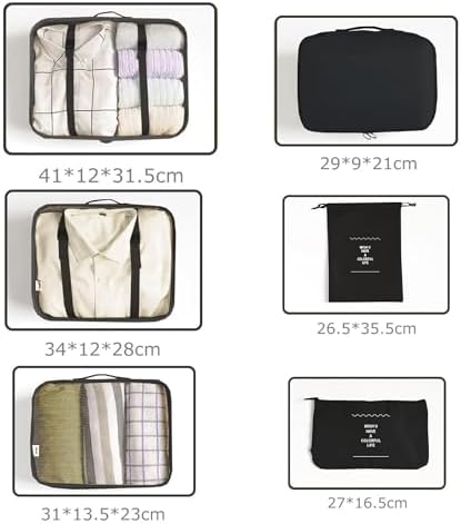 LANSKLBD 6/8 Set Packing Cubes for Suitcases Travel Luggage Packing Organizers - Image 7