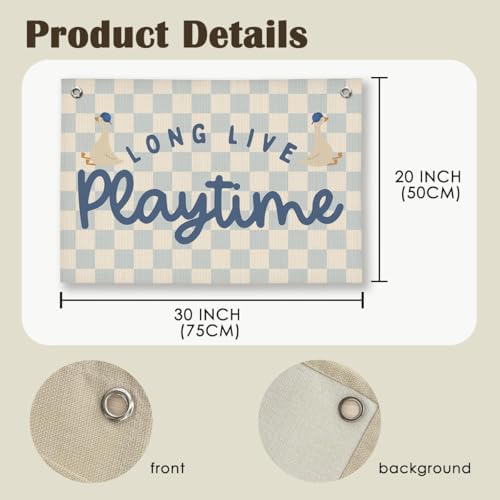 Playroom Wall Decor, Kids Toddler Boy Playroom Silly Goose Decor Hanging Linen - Image 6