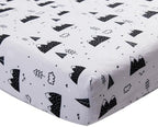 4 Pack Woodland Forest Animals Wood Neutral Unisex Fitted Baby Crib Sheets Set - Image 5
