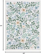 Lahome 5x7 Light Blue Rugs for Girls Bedroom, Boho Washable Floral Rug - Image 2