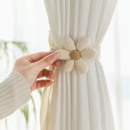 2 Pack Cute Curtain Tiebacks, Cartoon Beige Flower Curtain Ties Holdbacks - Image 2