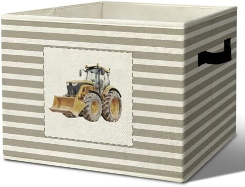 Rustic Construction Tractor Storage Bins Boxes Handles by Unknown