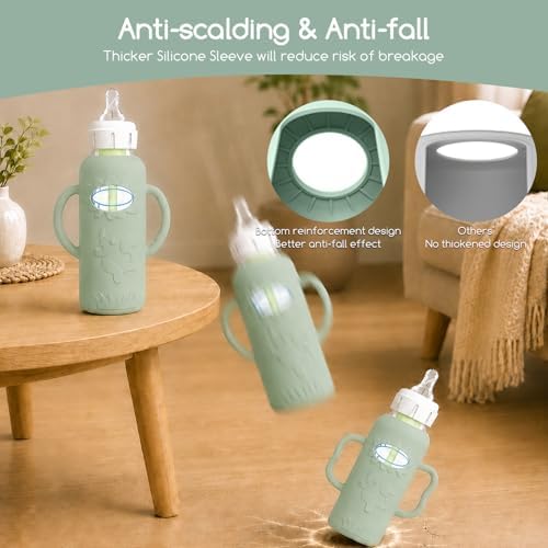 4 Pack Silicone Sleeves for Dr. Brown's Glass Baby Bottles -Drop Protection - Image 7
