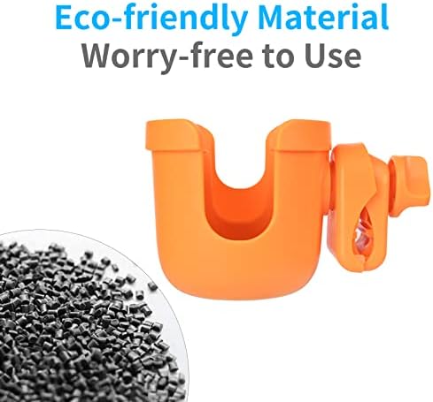 Suranew Cup Holder with Phone for Walker Wheelchair Stroller Orange - Image 5