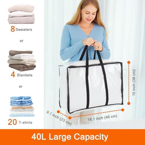 Vieshful 5 Pack Clear Clothes Storage Bags - Image 2