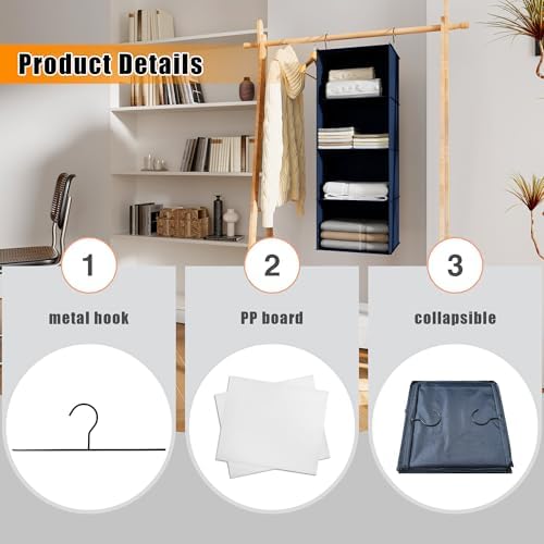 Hanging Closet Organizer 4-Shelf, Oxford Fabric Wardrobe Storage - Image 6