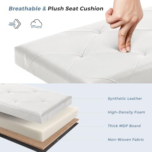 DUMOS 43 Inch Folding Storage Ottoman Bench, Large Ottoman - Image 4
