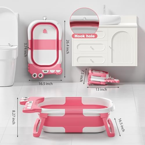 Collapsible Baby Bathtub for Newborn, Foldable Baby Bath Tub - Image 4