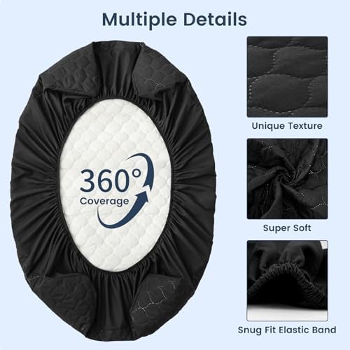 david's kids 2 Pack 52''x28'' Waterproof Crib Mattress Protector Pad Cover - Image 5