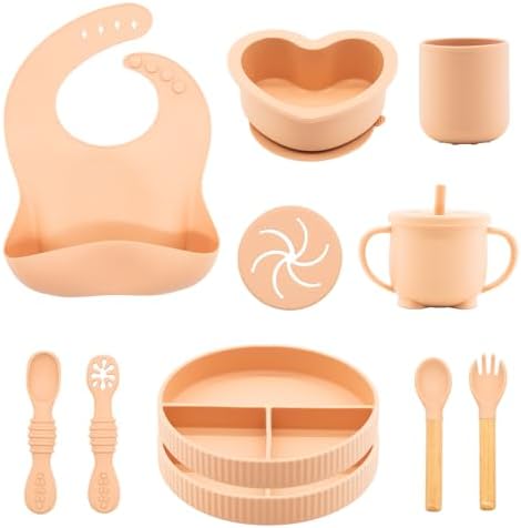 Silicone Baby Feeding Set 11 Pcs, Baby Led Weaning Supplies, Baby Feeding by Unknown