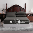 NTBAY King Microfiber Bed in a Bag, Comforter Set 7 Piece, Dark Grey - Image 3