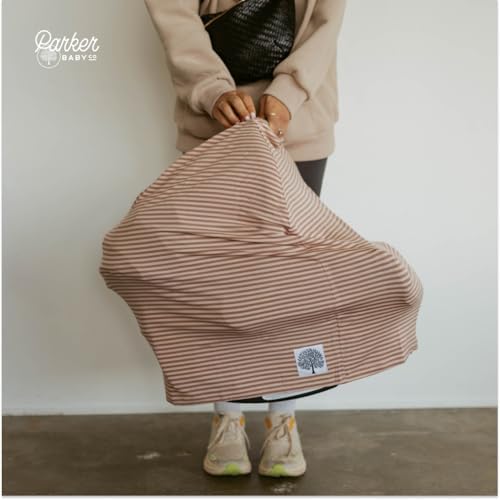 Parker Baby Co Multi-Use Cover Carseat Cover Nursing Cover: Rosewood Stripe - Image 6