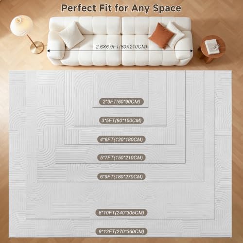 Pauwer 5x7 Area Rugs for Living Room, Modern Non Slip Washable Rug - Image 2